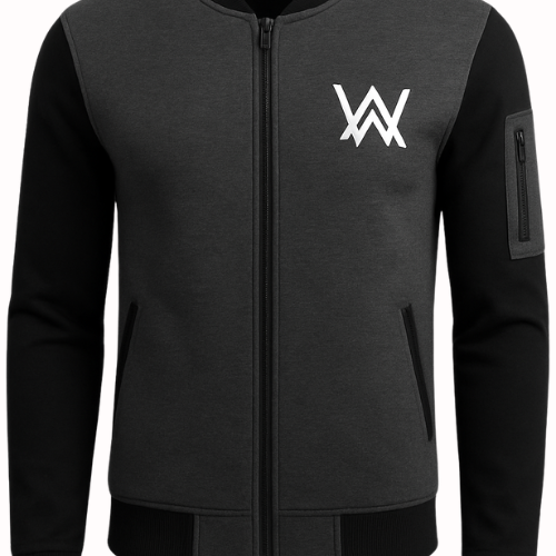 NEW Winter Collection Charcoal Grey WA Printed Zipper Jacket for Men & Boys