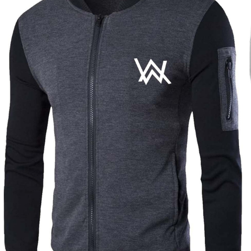 NEW Winter Collection Charcoal Grey WA Printed Zipper Jacket for Men & Boys