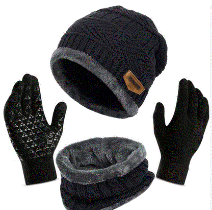 Premium Winter Trio: Cap, Gaiter & Touchscreen Gloves
